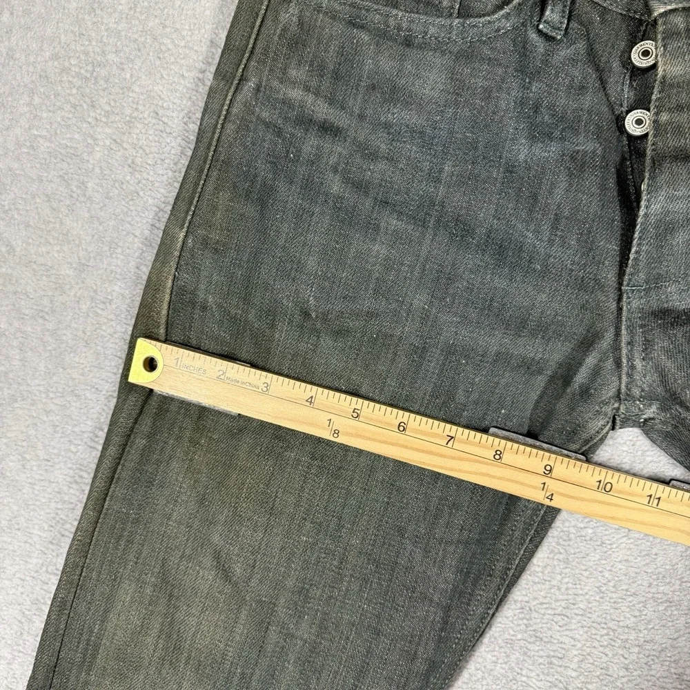 Gustin California Straight Raw Selvedge Neppy Denim Jeans Gray Blue Mens 26x32